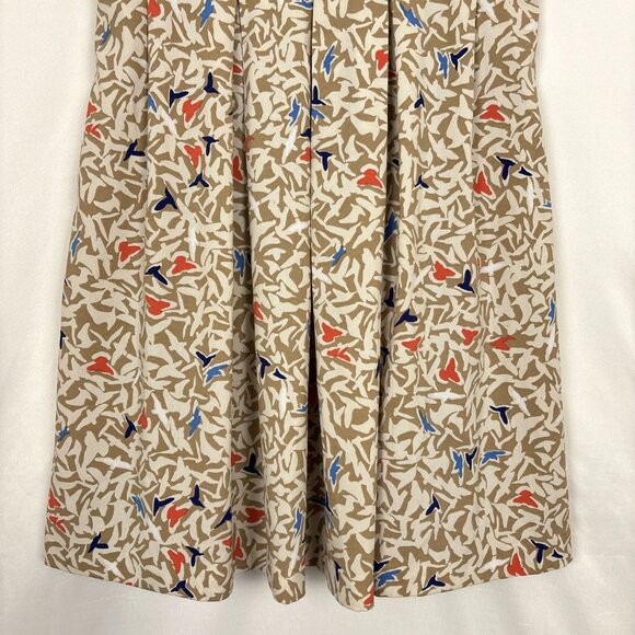 Teeze Me Fit & Flare Sleeveless Dress Juniors Size 7 Beige Whimsical Bird Print - Picture 4 of 16